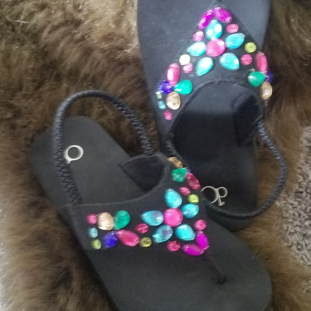 Jeweled flip flops